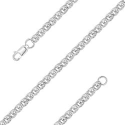 z6-069b0,5-1 Цепь.Ручное плетение Бисмарк. Серебро 925 пробы