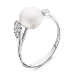 z1-9297 Кольцо с жемчугом. Серебро 925.