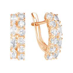 z2-9835 Серьги с фианитами. Золото 585.