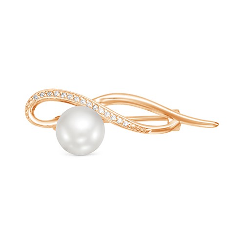 z7-070 Брошь с жемчугом. Золото 585. 