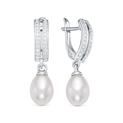 z2-9958 Серьги с жемчугом. Серебро 925. 