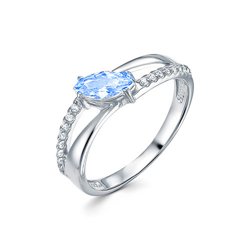 z 1-10235 Кольцо с фианитами. Серебро 925.  