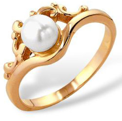 z1-4002 Кольцо с жемчугом. Серебро 925.