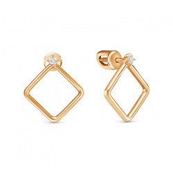 z2-10750 Серьги с фианитами. Золото 585.