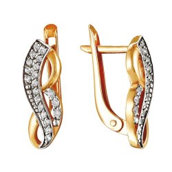 z2-8439 Серьги с бриллиантовой россыпью. Золото 585.