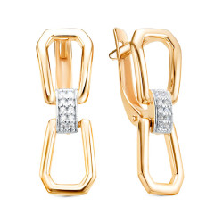 z2-11228l Серьги с фианитами. Золото 585.