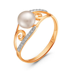 z1-8956 Кольцо с жемчугом. Золото 585.