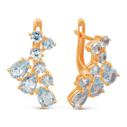 z2-8945 Серьги с полудрагоценными вставками. Золото 585.