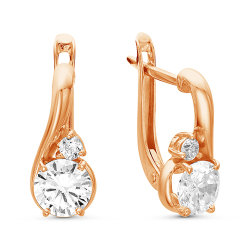 z2-9496 Серьги с фианитами. Золото 585.