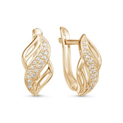 z2-10134 Серьги с фианитами. Золото 585.