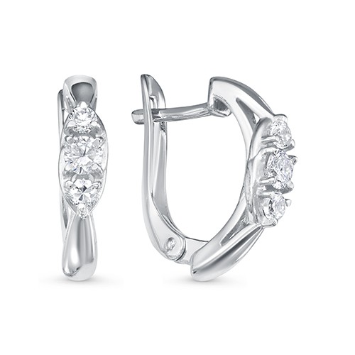 z2-10079 Серьги с фианитами. Серебро 925. 