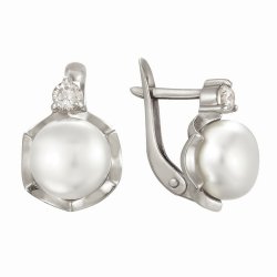 z2-8335 Серьги с жемчугом. Серебро 925.