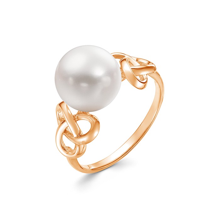 z1-10470 -1 Кольцо с жемчугом. Золото 585. 