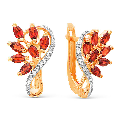 z2-8953 Серьги с фианитами. Серебро 925. 