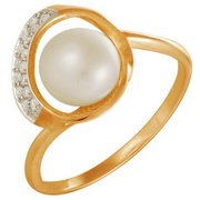 z1-8033 Кольцо с жемчугом. Золото 585. 