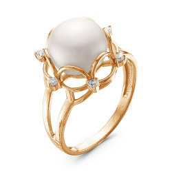 z1-9374 Кольцо с жемчугом. Золото 585.