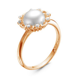 z1-9424 Кольцо с жемчугом. Золото 585.