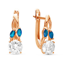 z2-9494 Серьги с фианитами. Золото 585.