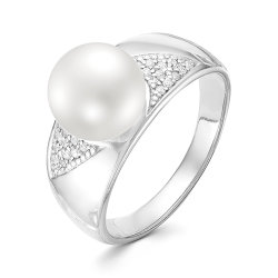 z1-9668 Кольцо с жемчугом. Серебро 925.