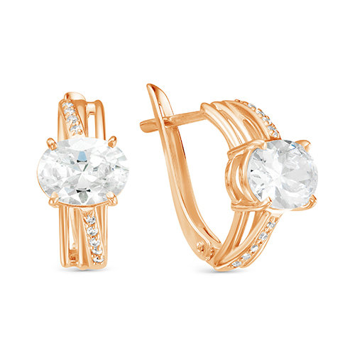 z2-9840 Серьги с фианитами. Золото 585. 