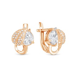 z2-9939 Серьги с фианитами. Золото 585.