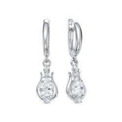 z 2-10241 Серьги с фианитами. Серебро 925.