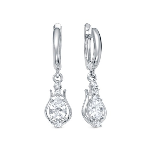 z 2-10241 Серьги с фианитами. Серебро 925. 