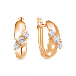 z2-10010 Серьги с фианитами. Золото 585.