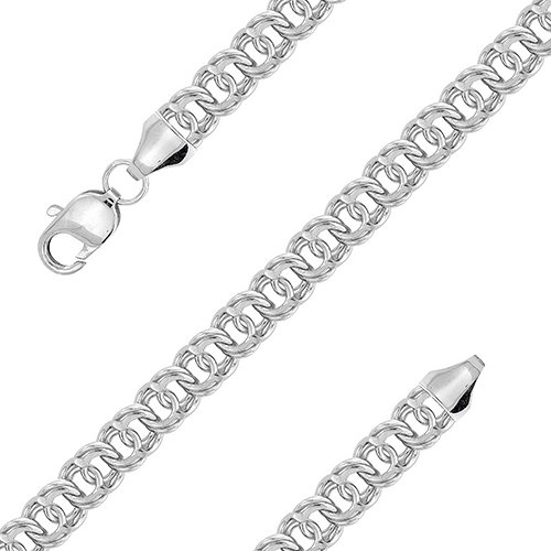 z6-070ab0,9-1 Цепь.Ручное плетение Арабский бисмарк . Серебро 925 пробы 