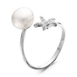 z1-9315 Кольцо с жемчугом. Серебро 925.