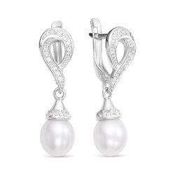 z2-9627 Серьги с жемчугом. Серебро 925.