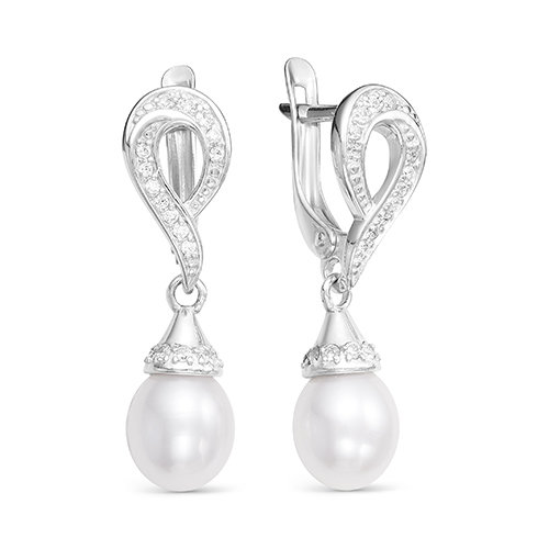 z2-9627 Серьги с жемчугом. Серебро 925. 