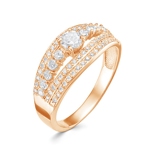 z1-10058 Кольцо с фианитами. Золото 585.  