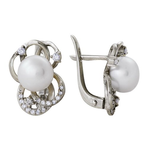 z2-7752 Серьги с жемчугом. Серебро 925. 