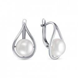 z2-10599 Серьги с жемчугом. Серебро 925.