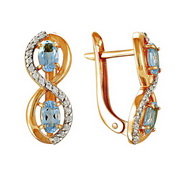 z2-8383 Серьги с фианитами. Серебро 925.