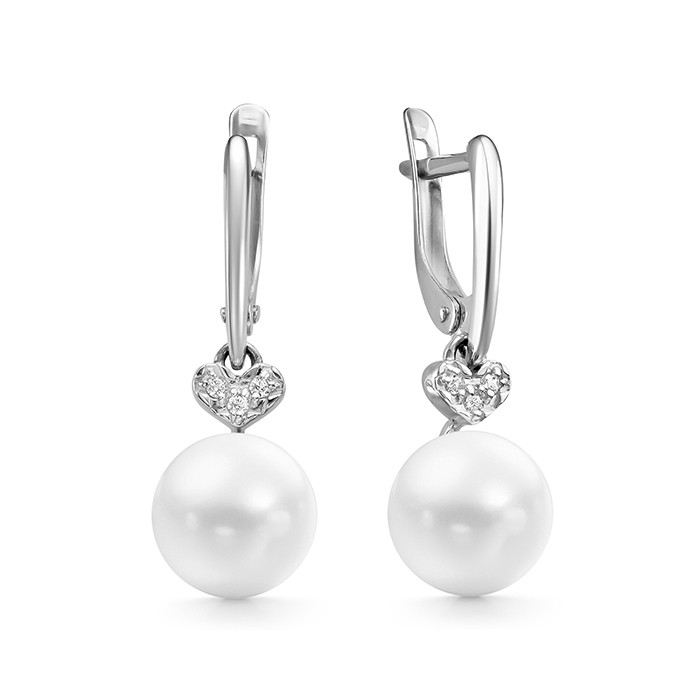 z2-10887 Серьги с жемчугом. Серебро 925. 