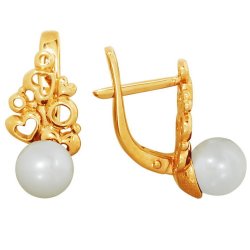 z2-3002 Серьги с жемчугом. Золото 585.