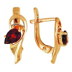 z2-222 Серьги с полудрагоценными вставками. Золото 585.