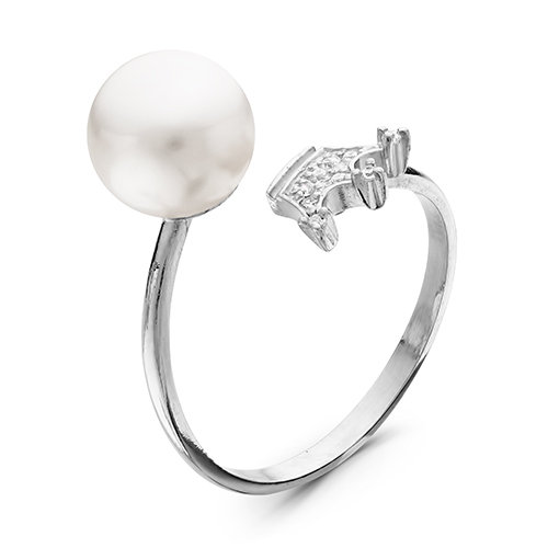 z1-9312 Кольцо с жемчугом. Серебро 925. 