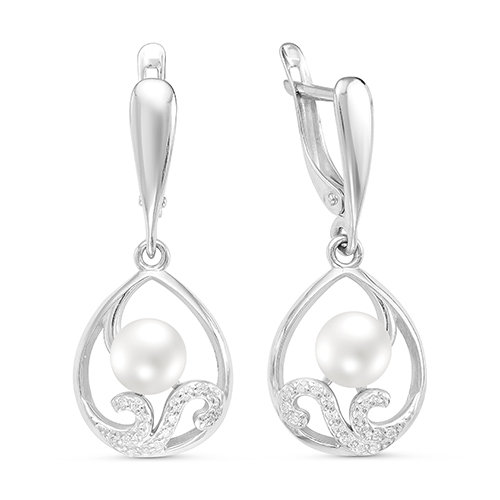 z2-9629 Серьги с жемчугом. Серебро 925. 