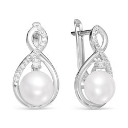 z2-9663 Серьги с жемчугом. Серебро 925.