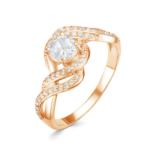 z1-10055 Кольцо с фианитами. Золото 585. 