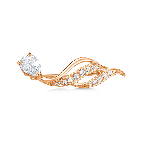 z7-085 Брошь с фианитами. Золото 585. 