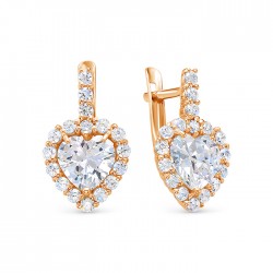 z2-10344 Серьги с фианитами. Золото 585.