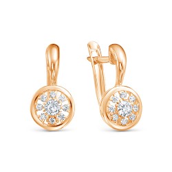 z2-9385 Серьги с фианитами. Золото 585.