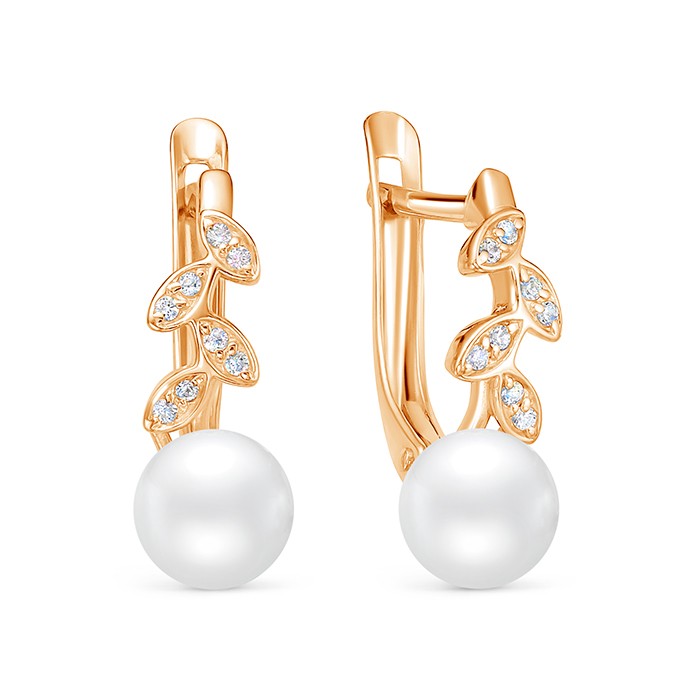 z2-10408 Серьги с жемчугом. Золото 585. 