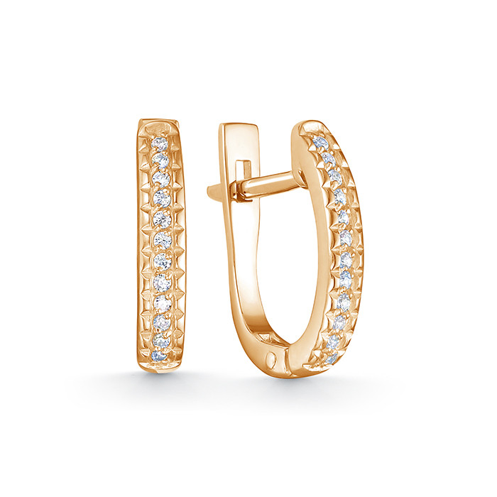 z2-7937 Серьги с фианитами. Золото 585. 