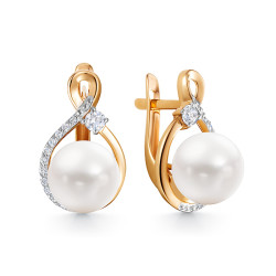 z2-10872 Серьги с жемчугом. Золото 585.