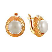 z2-8598 Серьги с жемчугом. Золото 585. 